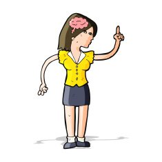 cartoon woman with clever idea N5
