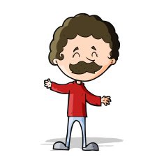 cartoon happy man with mustache N5