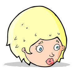 Cartoon Girl With Concerned Expression N4