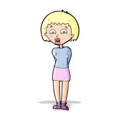 cartoon surprised woman N111