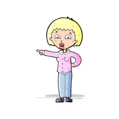 cartoon pointing woman N14
