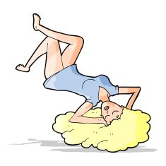 cartoon woman lying on floor N8