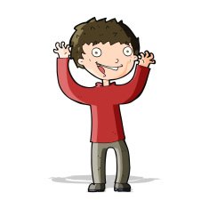 cartoon excited boy N73