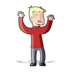 cartoon terrified man N140