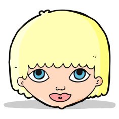 cartoon female face N66