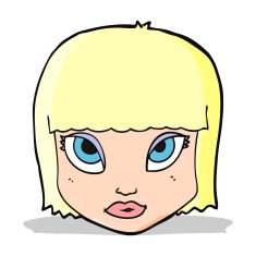 cartoon female face N67
