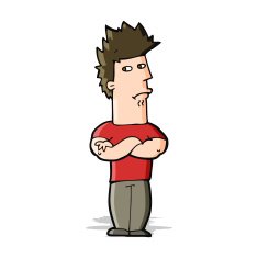 cartoon man sulking N5