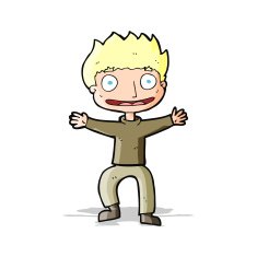 cartoon grinning boy N9