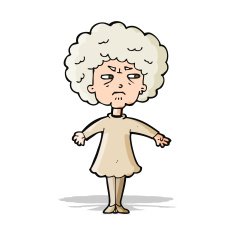 cartoon bitter old woman N9