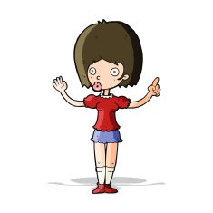 cartoon woman explaining her point N17