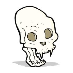 cartoon spooky vampire skull N4