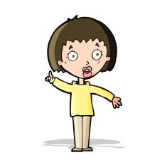 cartoon woman explaining her point N18