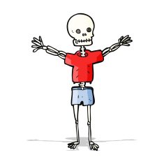 cartoon skeleton in clothes N4