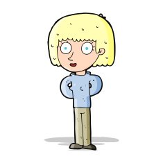 cartoon staring woman N19