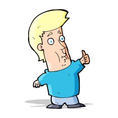 cartoon man giving thumbs up sign N12