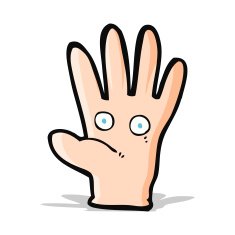 cartoon hand with eyes N5