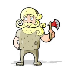 cartoon lumberjack with axe N4