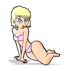 cartoon sexy woman in underwear N8