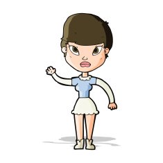Cartoon Woman Waving N159