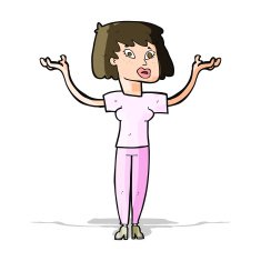 cartoon woman holding up hands N8