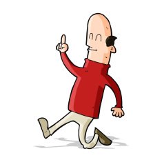 cartoon bald man with idea N12