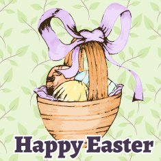 easter retro hand drawn design card