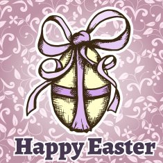 easter retro hand drawn design card N3