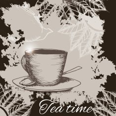 breakfasrt retro hand drawn design card