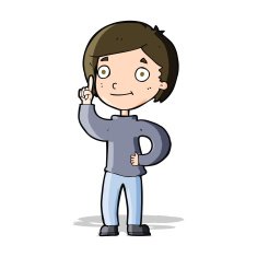 cartoon boy with idea N50
