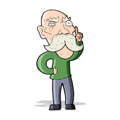cartoon annoyed old man N31