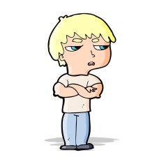 cartoon annoyed boy N17