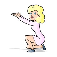 cartoon woman presentation gesture N4