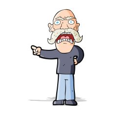 cartoon angry old man N77