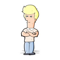 cartoon man with folded arms N15