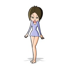 cartoon woman in short dress N5