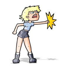 cartoon woman punching N4