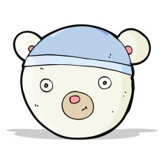 cartoon polar bear face N10