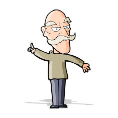 cartoon old man telling story N5