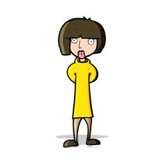 cartoon curious woman N30