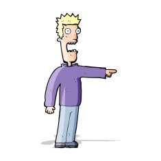 cartoon terrified man N143
