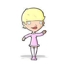 cartoon waving woman N62