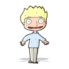 cartoon excited boy N76