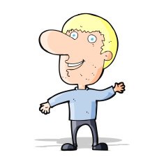 cartoon waving man N44