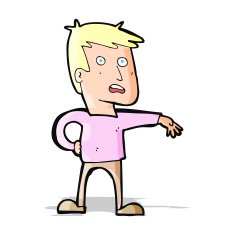cartoon man making camp gesture N15