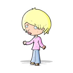 cartoon confused woman N69