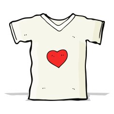 cartoon t shirt with love heart N4