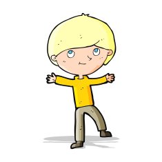 cartoon excited boy N77