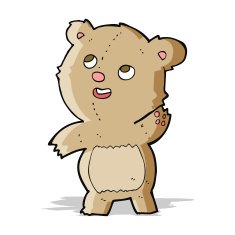 cartoon cute waving teddy bear N2