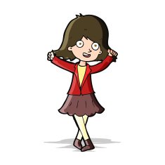 cartoon happy girl N52