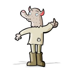 cartoon funny werewolf N11